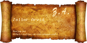 Zeller Arvid névjegykártya